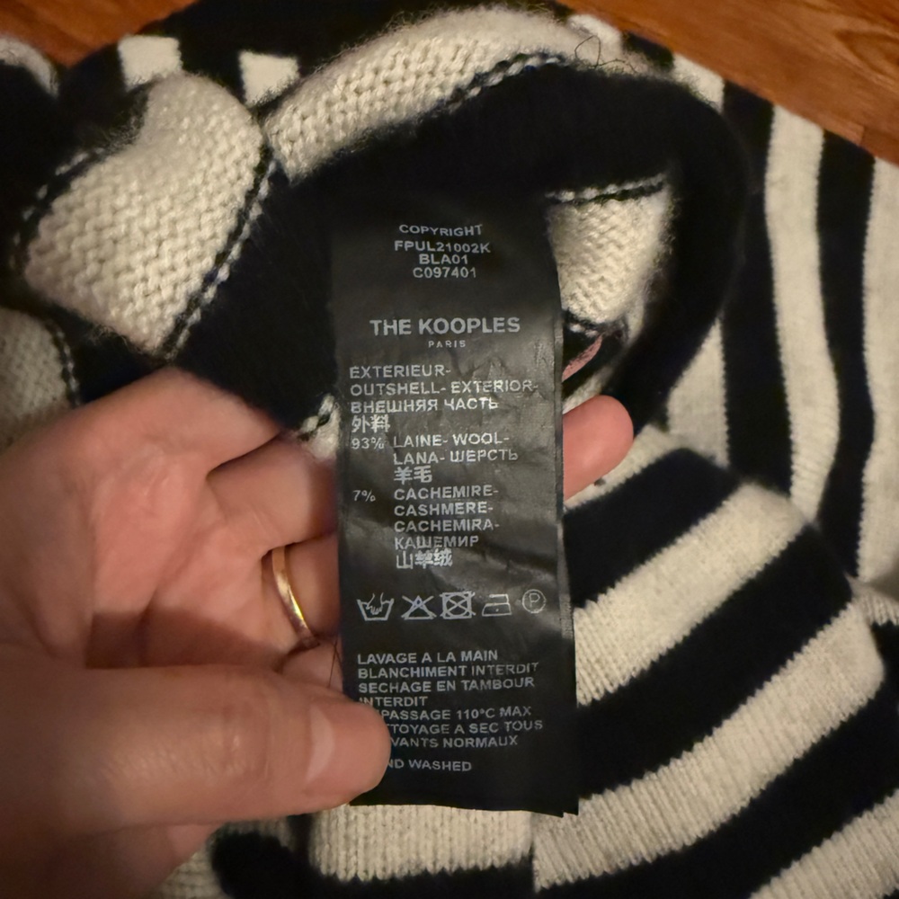 Vguc The Kooples Wool/Cash Monochrome Striped Knit Sz S View 3